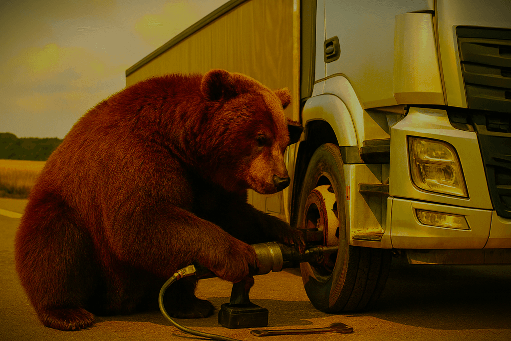 TruckBear mobiler LKW Reifendienst beim Reifenwechsel